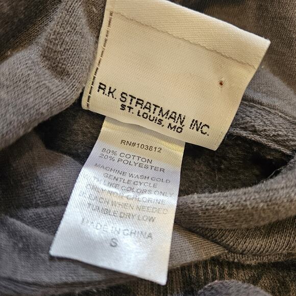 Harley Davidson Y2K Style Hoodie Mens S Gray Flames AOP Biker Tattoo RARE Style - Picture 9 of 9